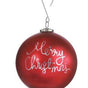 6" Red 'Merry Christmas' Ball Ornament Set Of 2