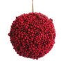 4.5" Red Berry Ball Ornament Set Of 6