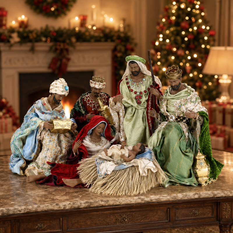 Mark Roberts 13"-27" African American Traditional Nativity Set Of 6