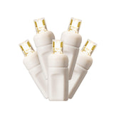 50 LED 5MM Warm White Concave String Lights With White Wire