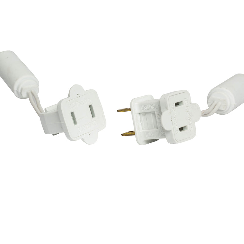 50 luces de cadena LED cóncavas de 5 mm de color blanco cálido con cable blanco