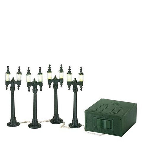 Juego de 4 Farolas Dobles Accesorias para Aldeas