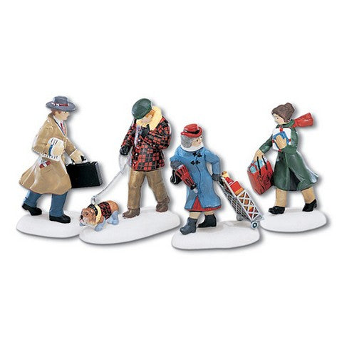 Christmas In The City Busy City Sidewalks Set Of 4