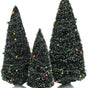 Village Accessory Green Twinkling Trees Pack Of 3