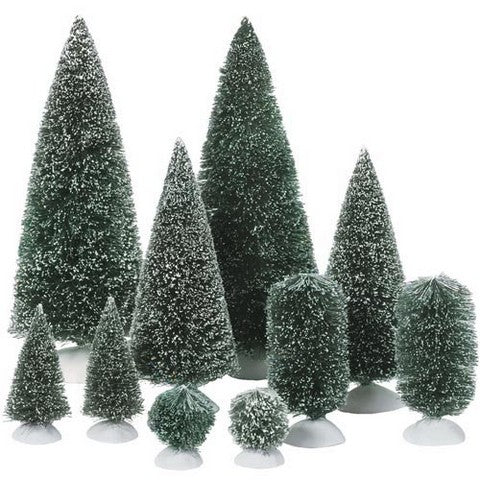 Village Accessory Bag-O-Frosted Topiaries Set Of 10