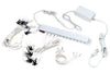 Electrodes and equipment for electroencephalography on a white background
