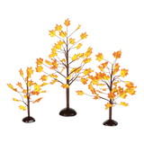 Village Accessory Autumn Maple Trees Set Of 3