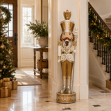 8 FT Gold & White Multi LED Nutcracker
