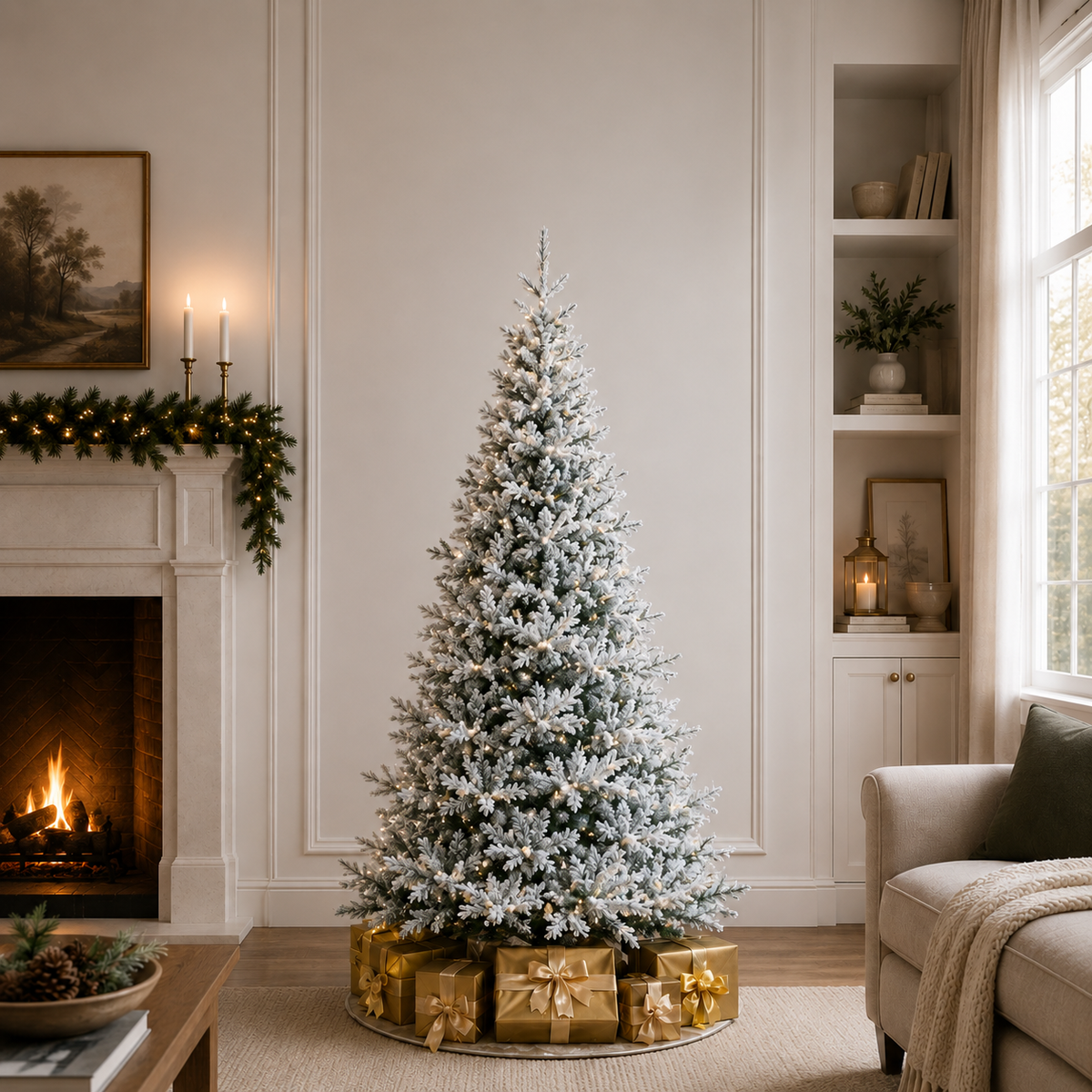 Norway Snowy Deluxe Tree Pre Lit Warm White LED Lights