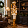 10 FT White & Gold King Nutcracker With Music & Warm White LED Lights