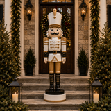 9 FT White & Gold Nutcracker