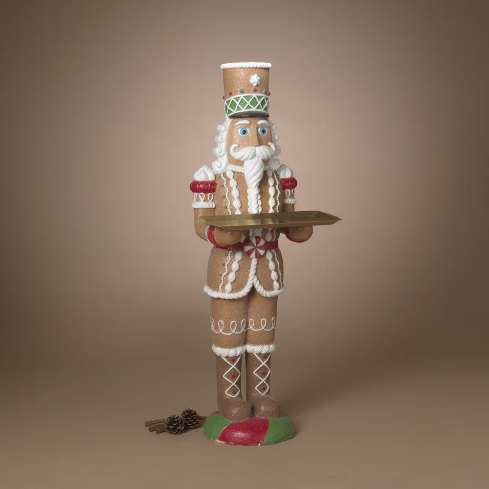 3 FT Gingerbread Toy Soldier Holding Tray
