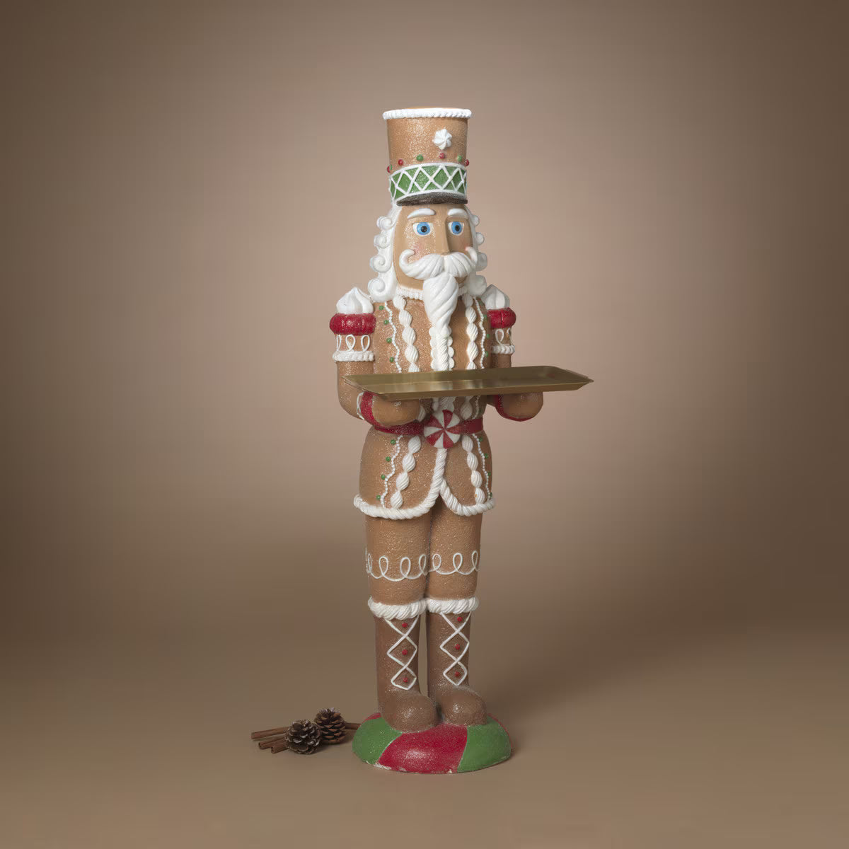 3 FT Gingerbread Toy Soldier Holding Tray