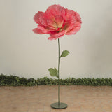 6 FT Pink Poppy Flower Stem Animated