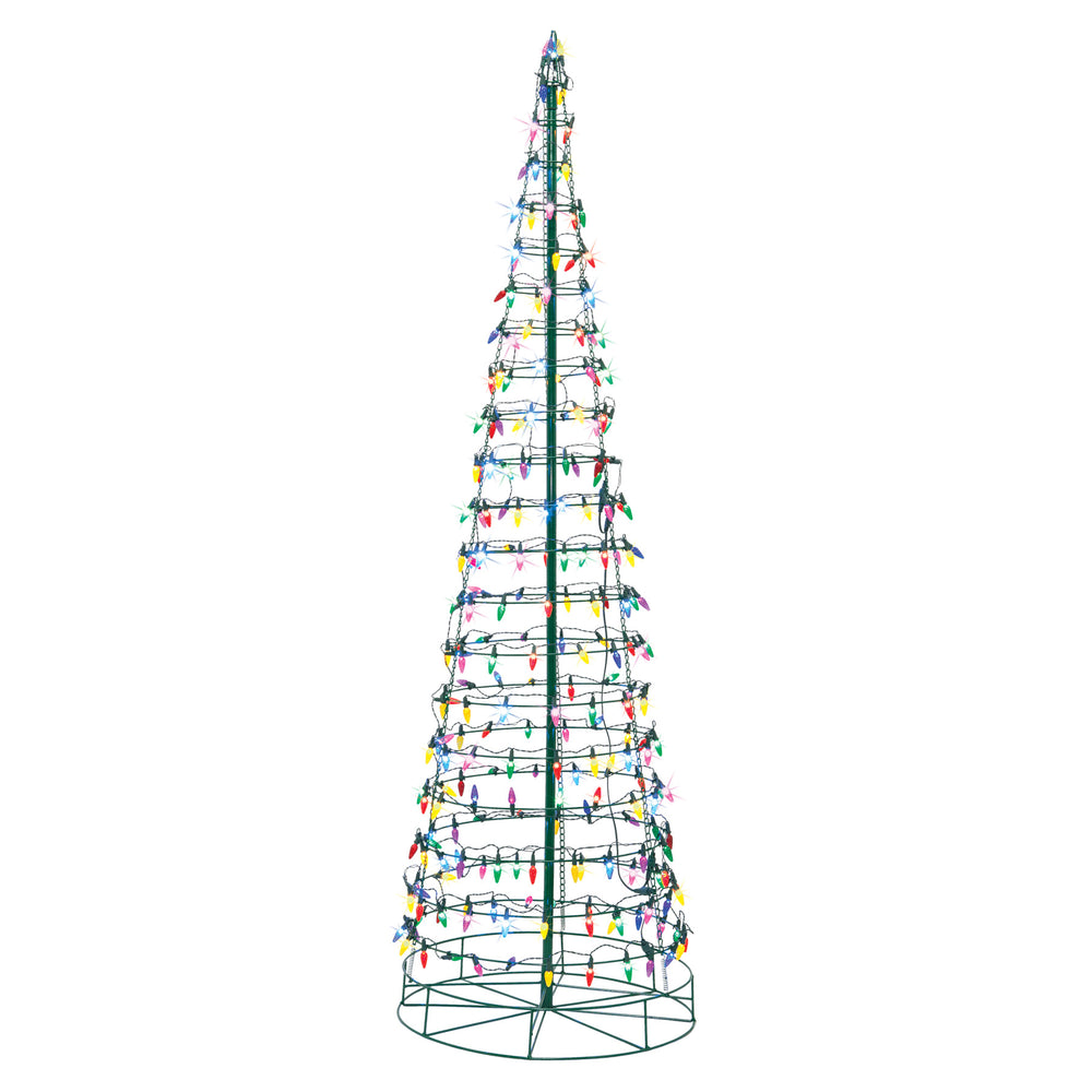 6 FT 240 LED Multi Lights Cone Tree Twinkling Effect