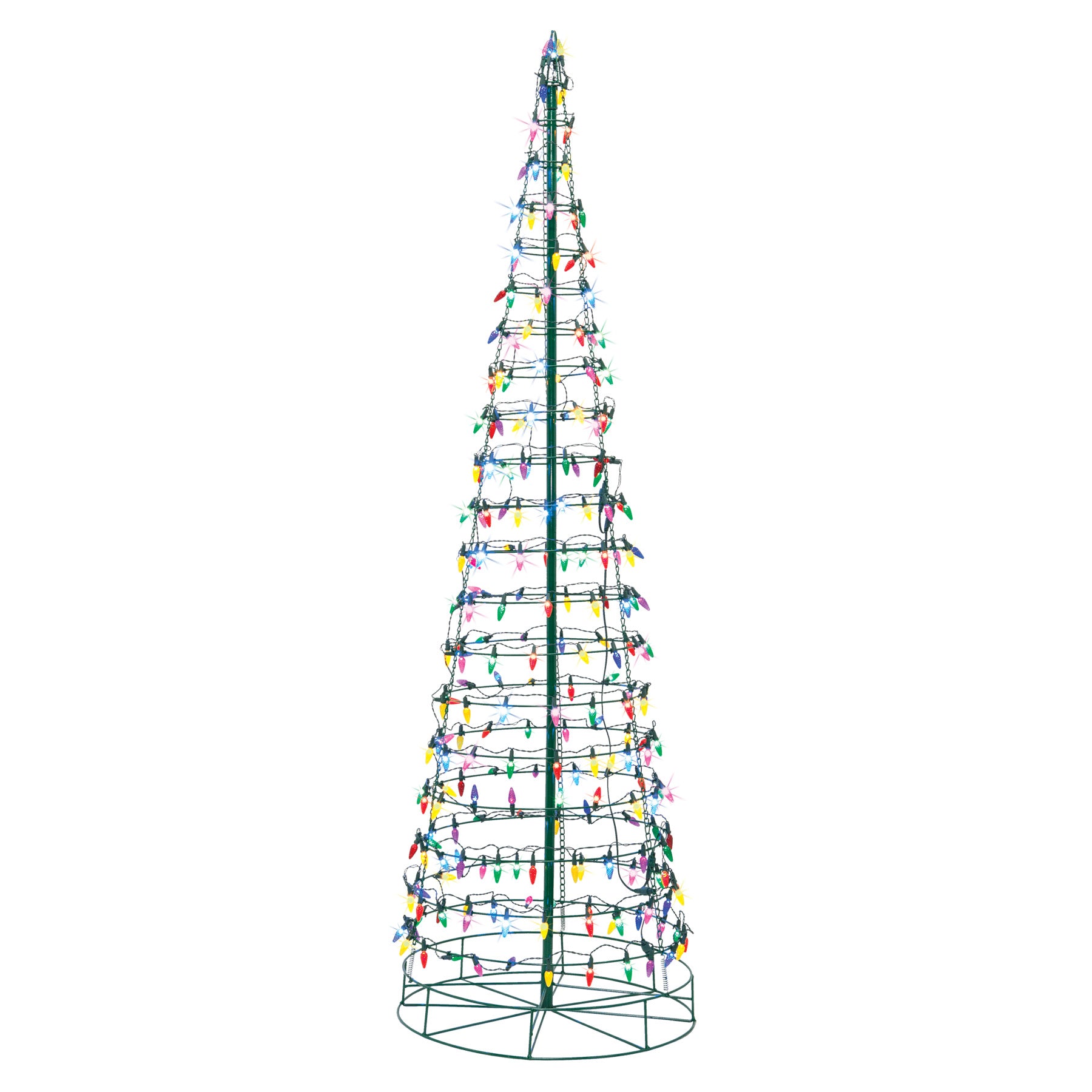 6 FT 240 LED Multi Lights Cone Tree Twinkling Effect