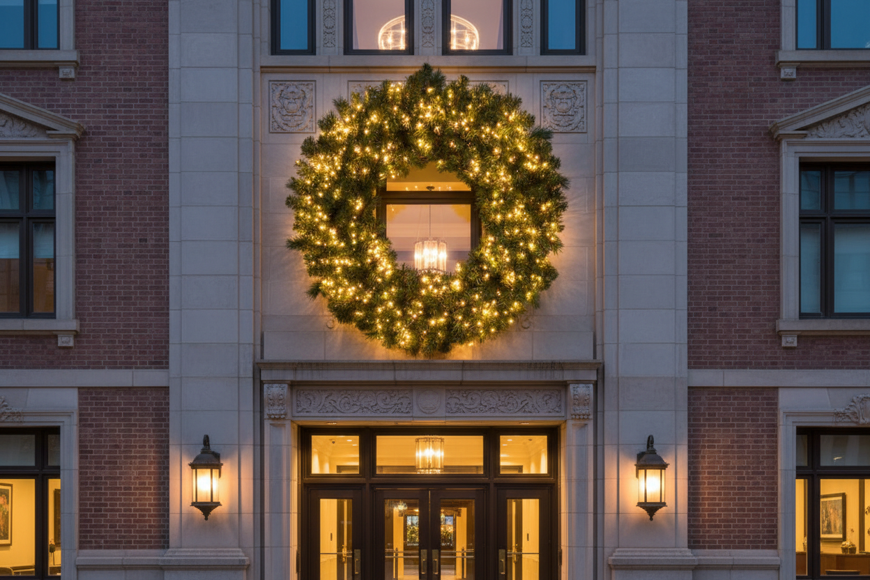 Bristol Pine Wreath Pre Lit Warm Warm Micro LED Twinkling Lights