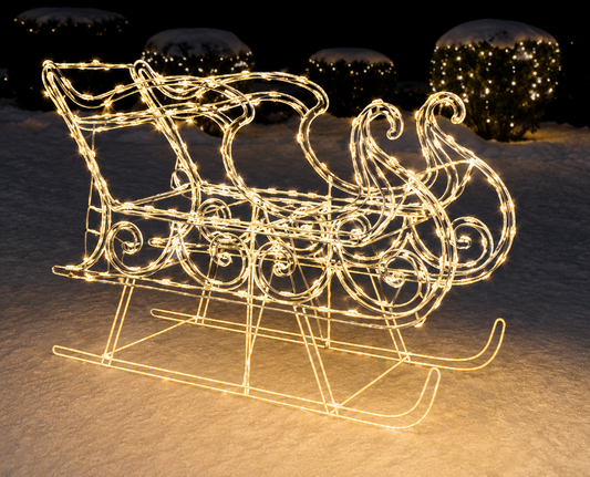 34" 320 LED Warm White Sleigh Twinkling Effect