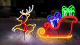 24" 237 LED Prancing Reindeer Pure White Micro Twinkling Effect