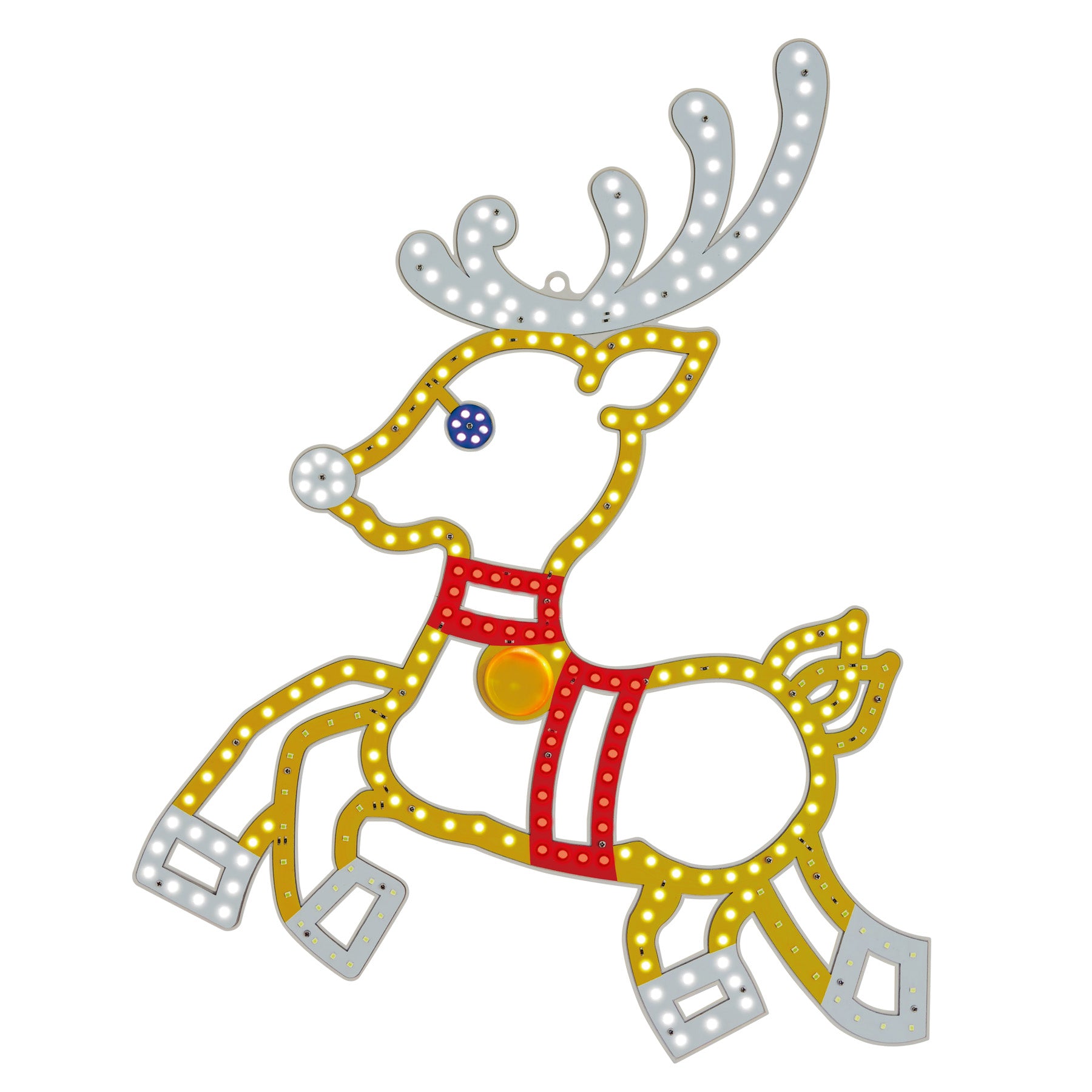 24" 237 LED Prancing Reindeer Pure White Micro Twinkling Effect