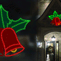 16" 208 LED Micro Holiday Holly Bells Twinkling Effect