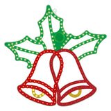 16" 208 LED Micro Holiday Holly Bells Twinkling Effect