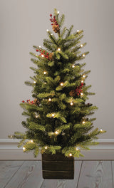 Potted Mountain Tree Pre Lit Warm White & Multi LED Lights