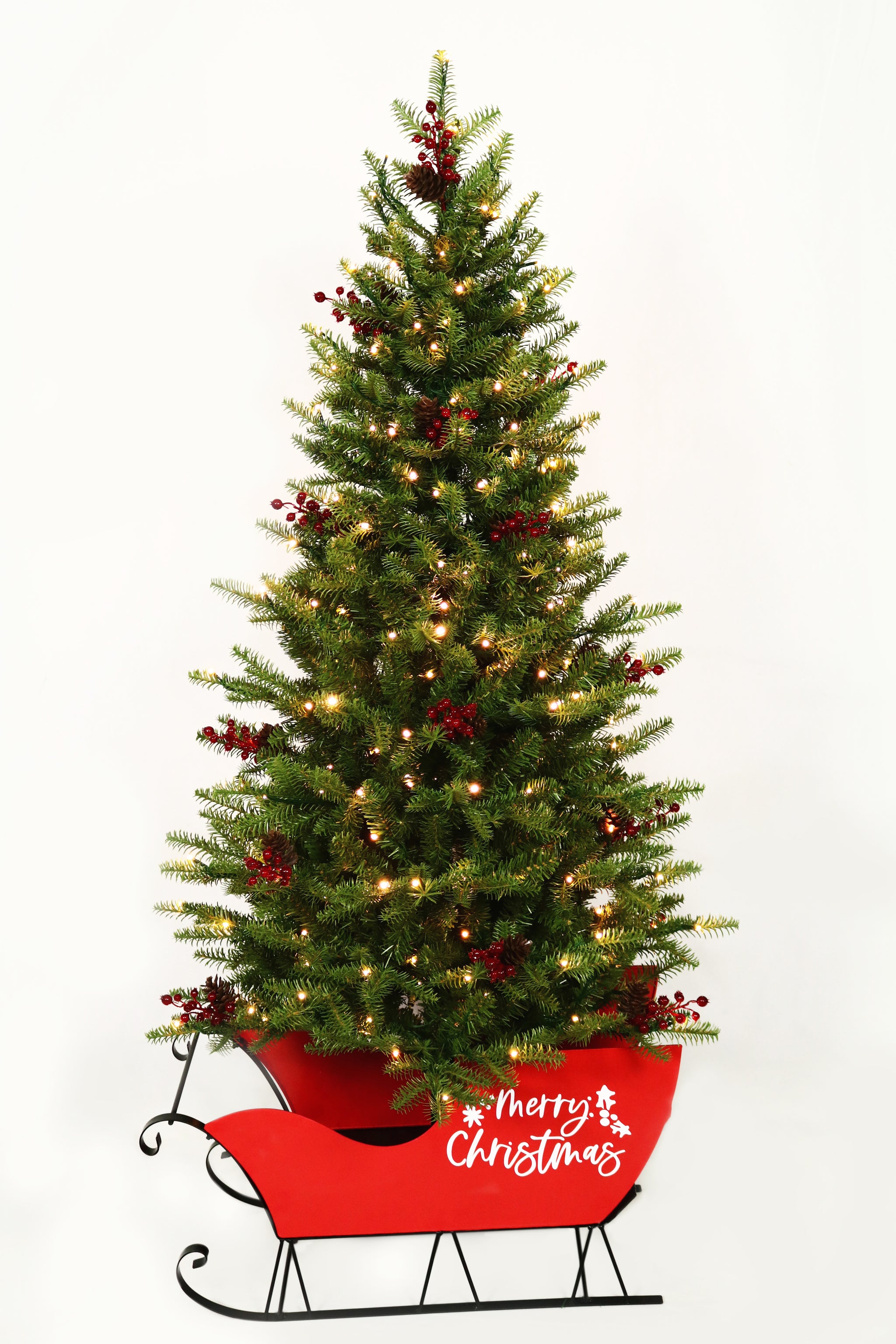 Potted Mountain Tree Pre Lit Warm White & Multi LED Lights