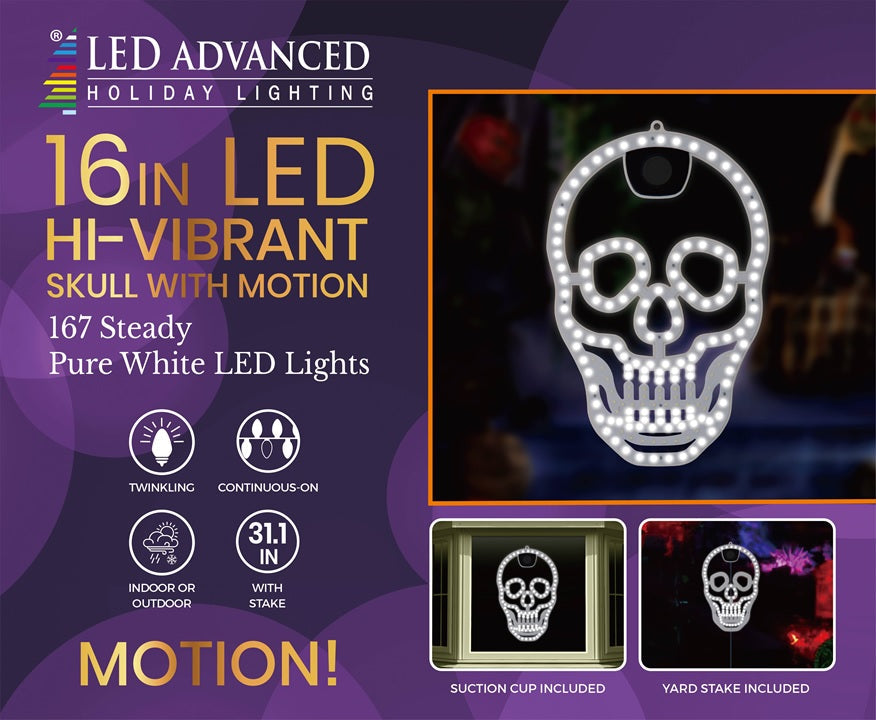 16" 167 LED Skull with Motion Display