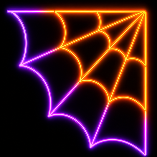 18" Orange & Purple Spider Web LED Display