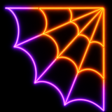 18" Orange & Purple Spider Web LED Display