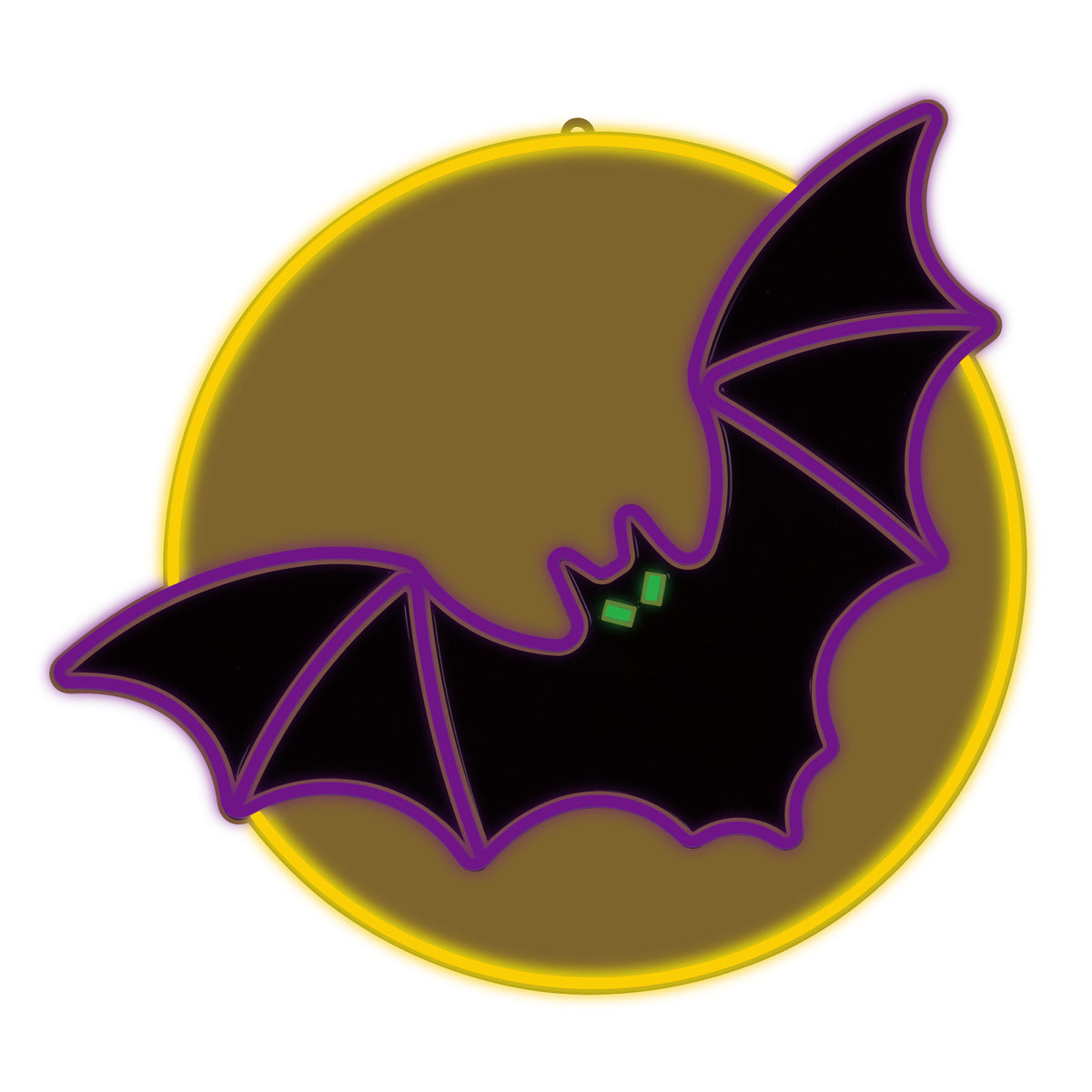 18" Purple & Black Bat with Moon LED Display