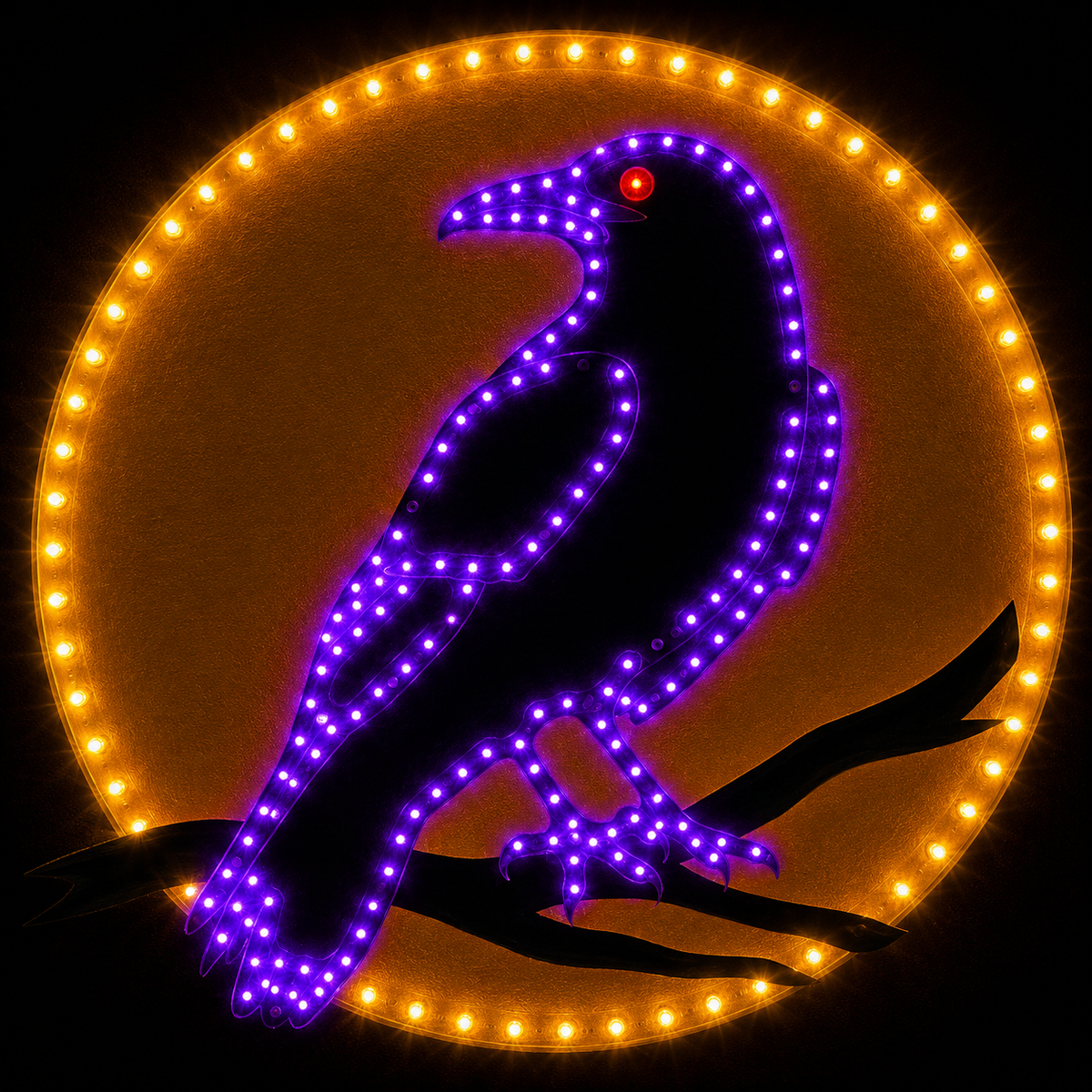 16" 133 LED Purple Raven Display Twinkling Effect