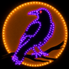 16" 195 LED Raven With Moon Display Twinkling Effect