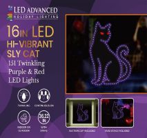 16" 151 LED Sitting Cat Display Twinkling Effect