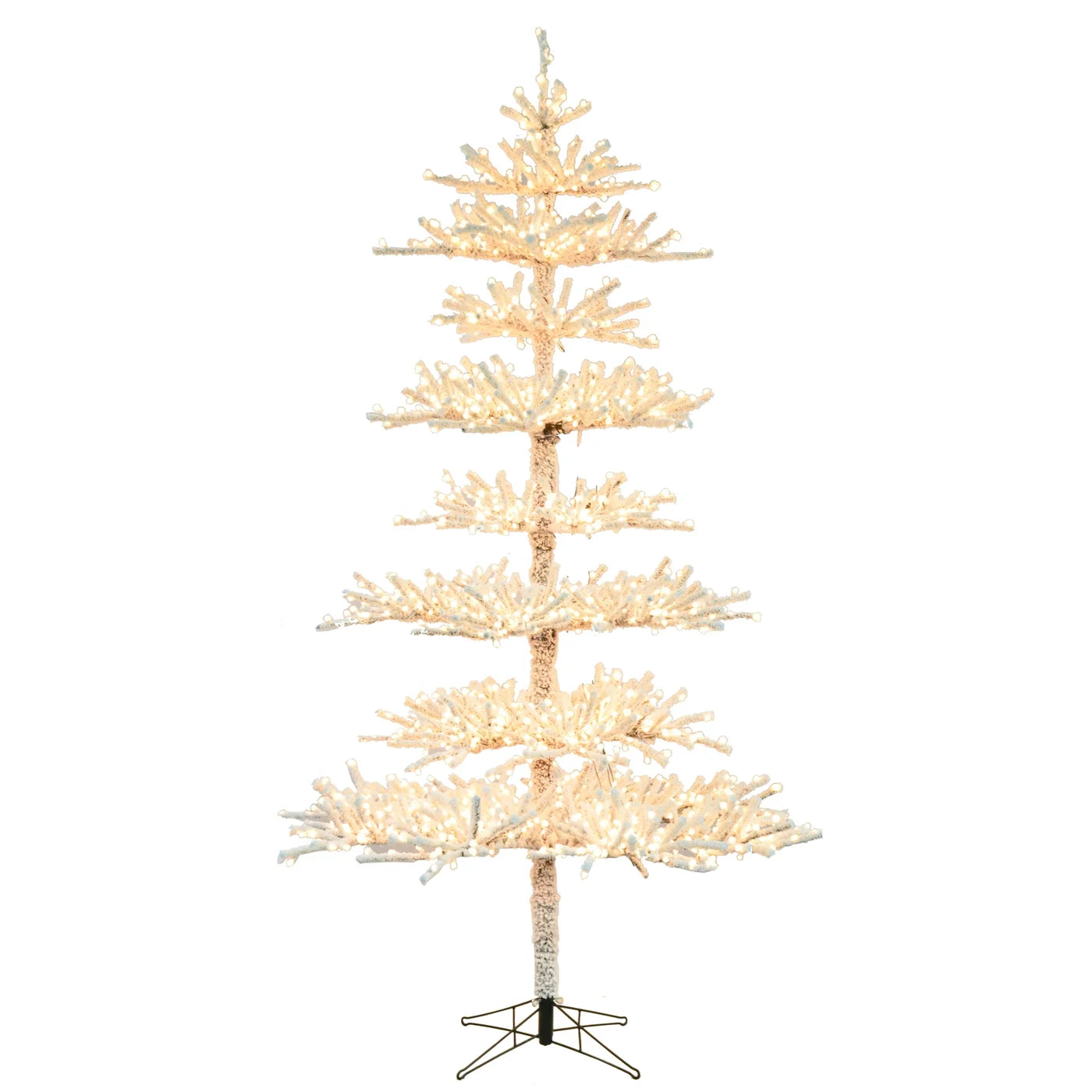 9 FT Flocked Layered Twig Tree