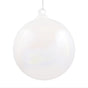 Adorno de cristal color chicle blanco de 6"