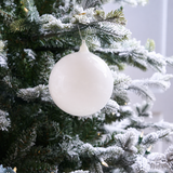 5" White Iridescent Bottle Glass Ball Ornament