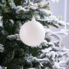 5" White Iridescent Bottle Glass Ball Ornament