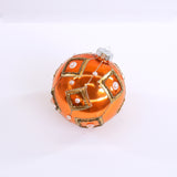 5" Shiny Orange & Gold Pearl Ball Ornament