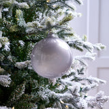 6" Grey Glitter Bubblegum Glass Ornament