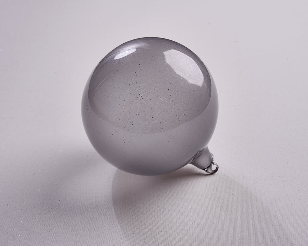6" Grey Glitter Bubblegum Glass Ornament