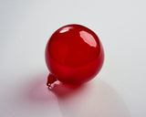 6" Red Glitter Matte Bubblegum Glass Ball Ornament