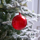 6" Red Glitter Matte Bubblegum Glass Ball Ornament
