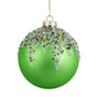 5" Shiny Lime Green Beaded Ball Ornament