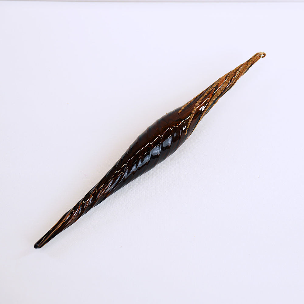 16" Brown Glitter Icicle Ornament