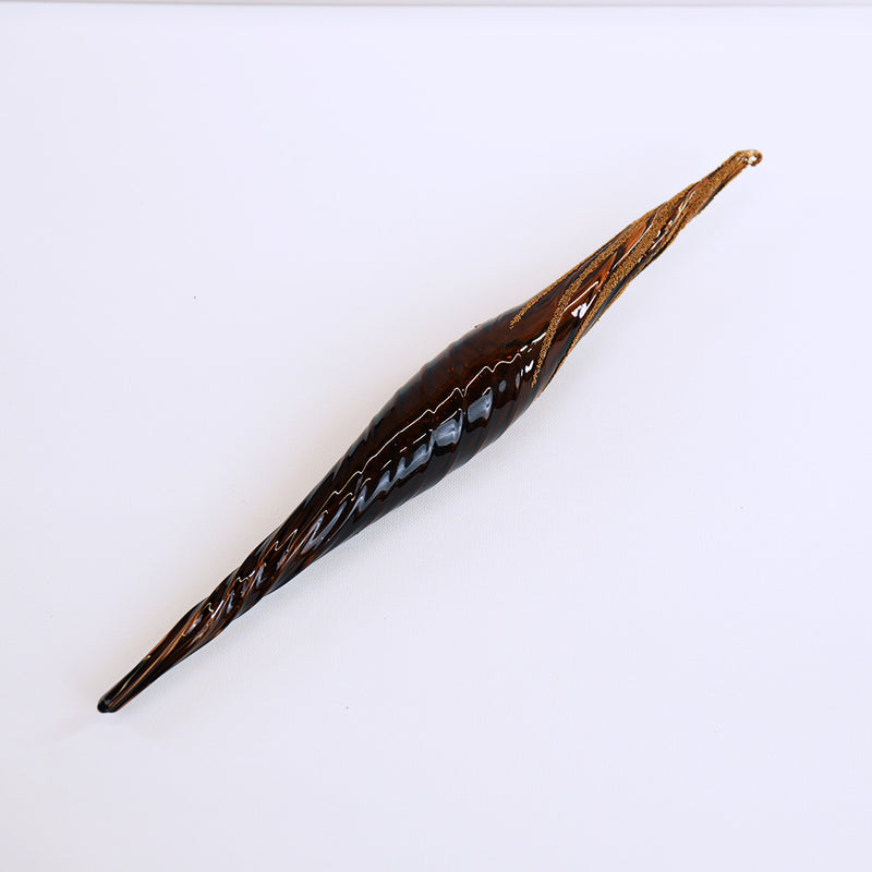 16" Brown Glitter Icicle Ornament
