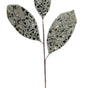 20" Silver Mosiac Mirror Magnolia Leaf Pick Set of 4