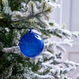 4" Cobalt Blue Bubblegum Glass Ornament Box Of 3