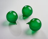 4" Citrus Green Bubblegum Glass Ornament Box Of 3